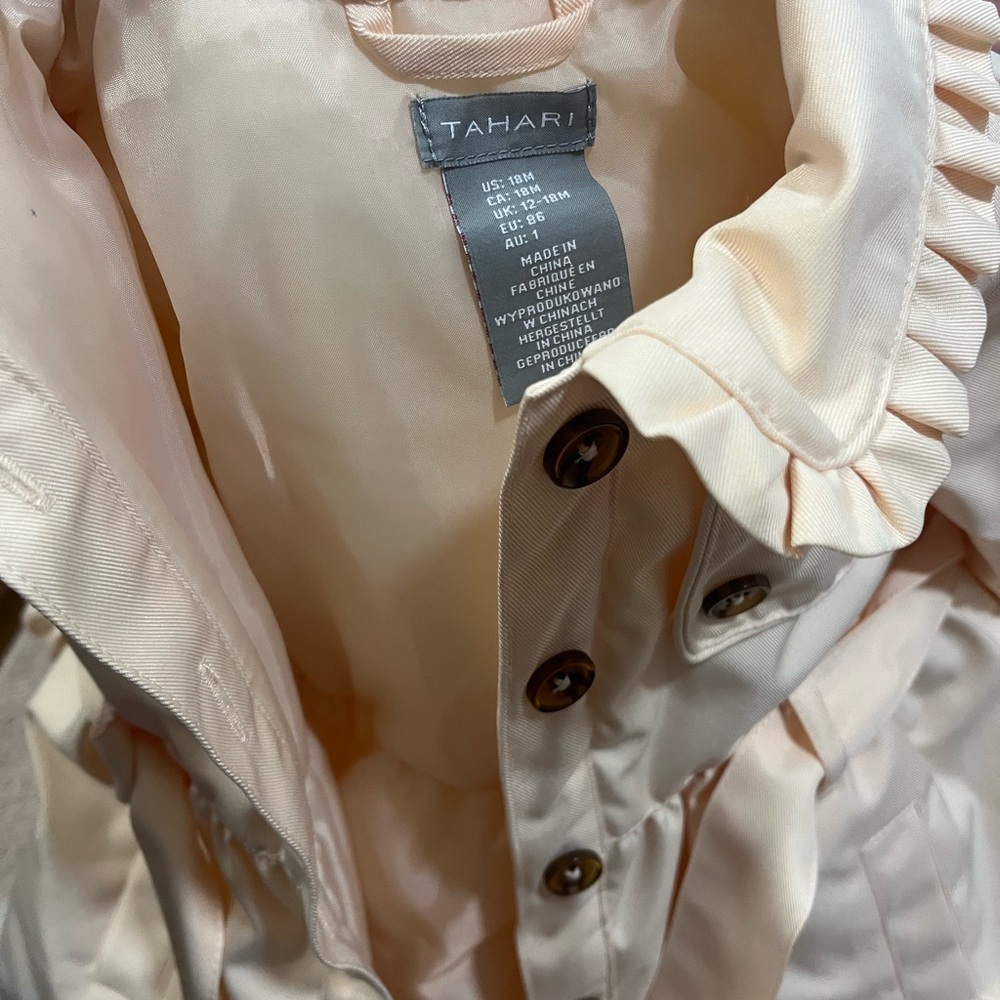 Adorable Cream Ruffle Baby Coat - Picture 2 of 2
